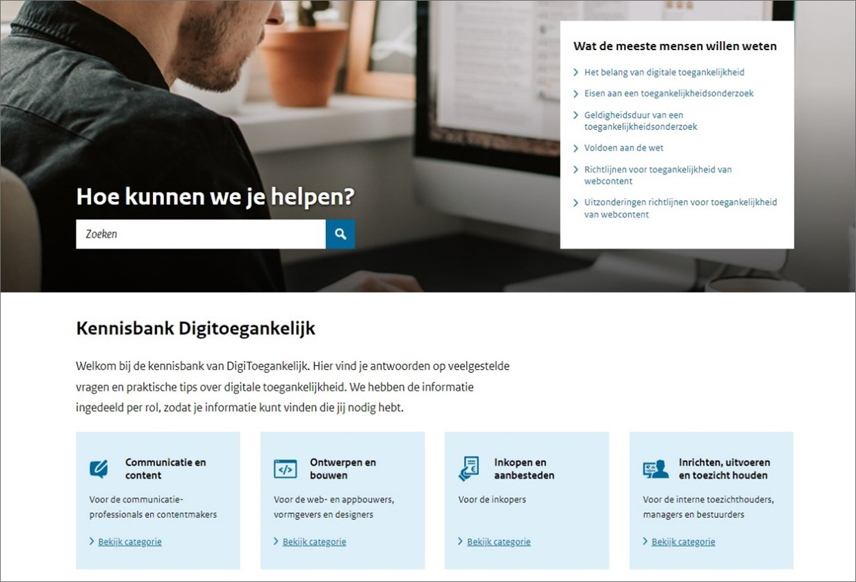 Screenshot van de kennisbank