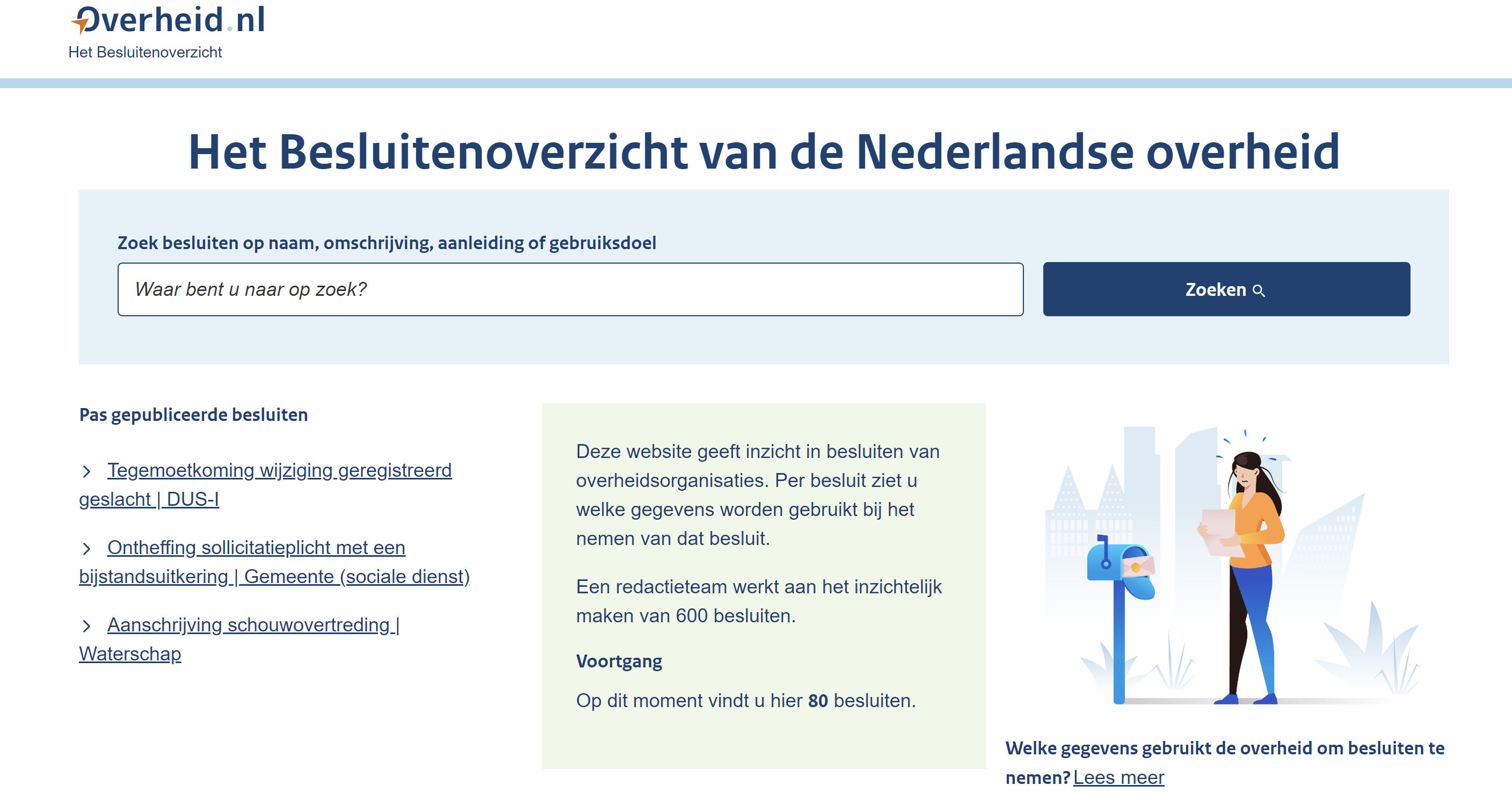 Homepage van de website wiegebruiktmijngegevens.nl